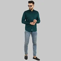 Reliable Blue Cotton Solid Long Sleeves Casual Shirts For Men-thumb3