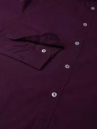 Reliable Purple Cotton Solid Long Sleeves Casual Shirts For Men-thumb3