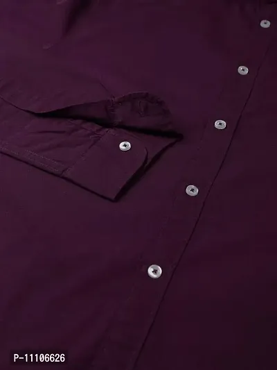 Reliable Purple Cotton Solid Long Sleeves Casual Shirts For Men-thumb4