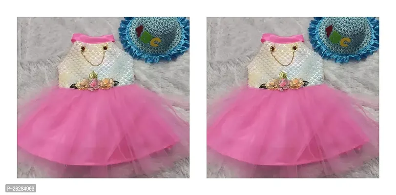Fancy Multicoloured Cotton Blend Frocks Dresses For Girls Pack Of 2