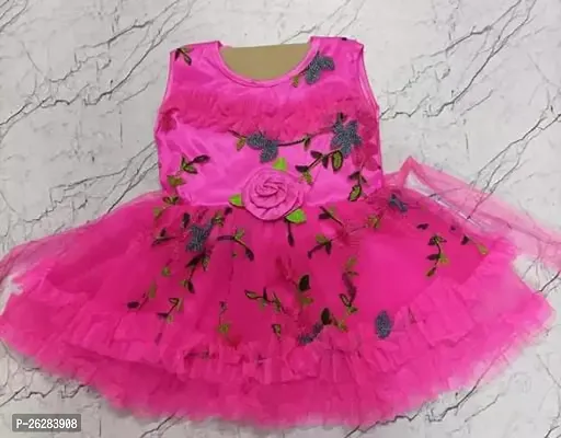 Fancy Pink Net Frocks Dresses For Girls