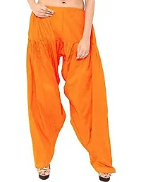 SwaNit Readymade Cotton Patiala Salwars for Women, Orange, Pink (Free Size, Pack of 2)-thumb1