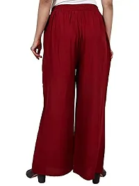 SwaNit Women's Stretch Fit Cotton Palazzo (SDRPMaroon_1_Brown, Maroon_Free Size)-thumb1