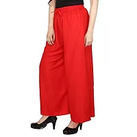 SwaNit Women's Stretch Fit Cotton Palazzo (SDRPRed_1_Red_Free Size)-thumb2