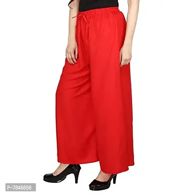 SwaNit Women's Stretch Fit Cotton Palazzo (SDRPRed_1_Red_Free Size)-thumb3