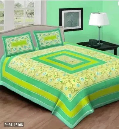 Fancy Cotton Printed Bedsheet With 2 Pillow Covers-thumb0