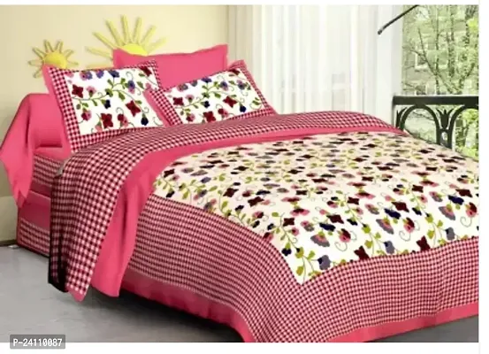 Fancy Cotton Printed Bedsheet With 2 Pillow Covers-thumb0