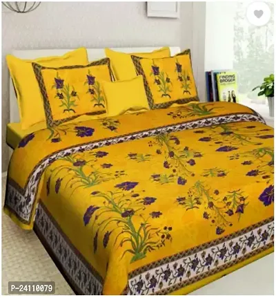 Fancy Cotton Printed Bedsheet With 2 Pillow Covers-thumb0