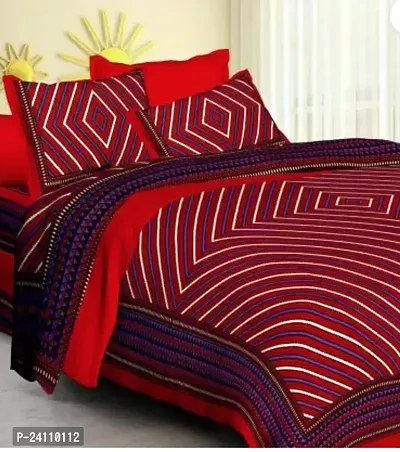 Fancy Cotton Printed Bedsheet With 2 Pillow Covers-thumb0