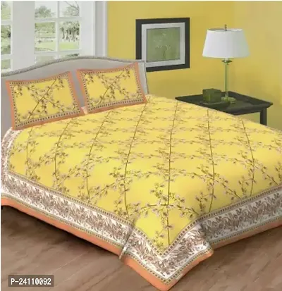 Fancy Cotton Printed Bedsheet With 2 Pillow Covers-thumb0