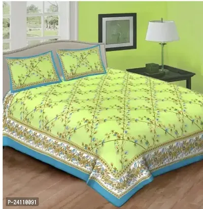 Fancy Cotton Printed Bedsheet With 2 Pillow Covers-thumb0