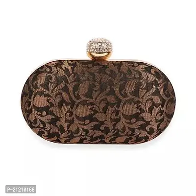 Stylish Black Canvas Embroidered Clutches For Women