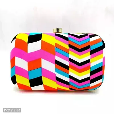 Stylish Multicoloured Fabric Printed Clutches For Women
