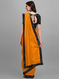 Women's Georgetter Saree With Embroidered Sequence Lace Border Work Saree With Unstitched Blouse Piece-thumb1