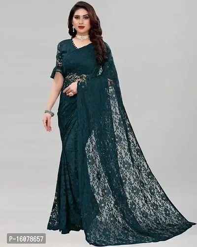 Women's Fancy Russel Net Saree With Unstitched Blouse Piece