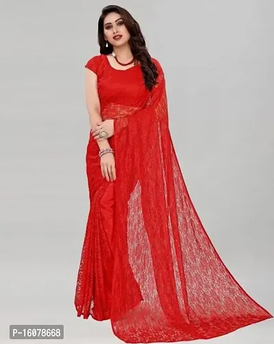 Women's Fancy Russel Net Saree With Unstitched Blouse Piece