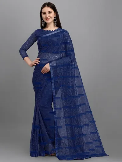 New Trendy Net Rasal Saree with Blouse piece