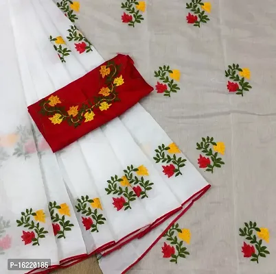 Classic Cotton Embroidered Saree with Blouse piece