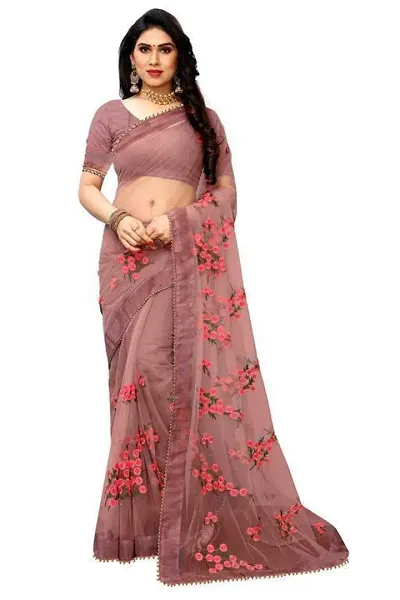 Hot Selling Net Saree with Blouse piece 