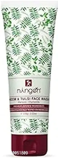 Ningen Neem and Tulsi Face Wash  100g Goodness of Marigold and Chamomile Irritation Free Blemishes Acne Pimples Impurities Delays Ageing Dermatologically Tested For All Skin Types Women-thumb0