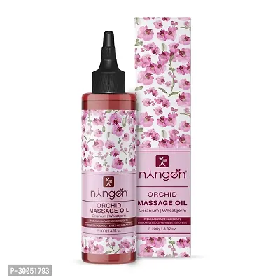 Ningen Orchid Massage Oil I Enriched with Geranium Wheatgerm I Dermatologically Tested Paraben Free I Relieve Stress and Restore Youth I 100g Yellow