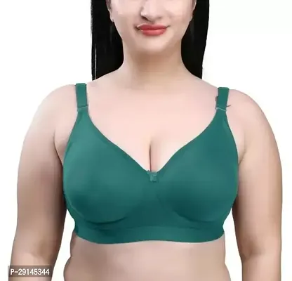 Stylish Green Cotton Blend Solid Bras For Women-thumb0