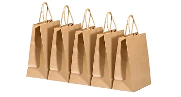 PRB presents  Kraft Paper, Gift , Carry, Eco Friendly  Bags, size 10*5*14 inches pack 50 pcs-thumb1