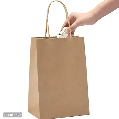 PRB presents  Kraft Paper, Gift , Carry, Eco Friendly  Bags, size 10*5*14 inches pack 50 pcs-thumb3