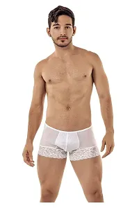 AAYAN BABY Men's Solid Lace Comfortable Boxer White Free Size White-thumb1