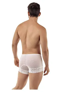 AAYAN BABY Men's Solid Lace Comfortable Boxer White Free Size White-thumb2