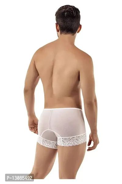 AAYAN BABY Men's Solid Lace Comfortable Boxer White Free Size White-thumb3
