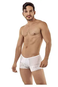AAYAN BABY Men's Solid Lace Comfortable Boxer White Free Size White-thumb3