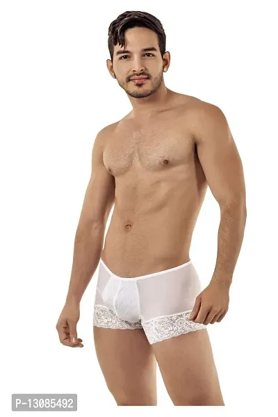 AAYAN BABY Men's Solid Lace Comfortable Boxer White Free Size White-thumb4