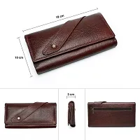 Genuine Leather Clutch Wallet for Women- Brown Colour-thumb1