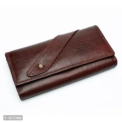 Genuine Leather Clutch Wallet for Women- Brown Colour-thumb3