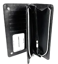 Genuine Leather Clutch Wallet for Women Unisex Hand Purse- BLACK colour-thumb2