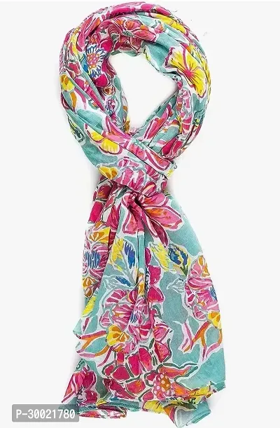 Elegant Multicoloured American Crepe Printed Stoles For Women