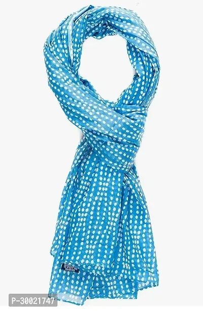 Elegant Blue American Crepe Printed Stoles For Women