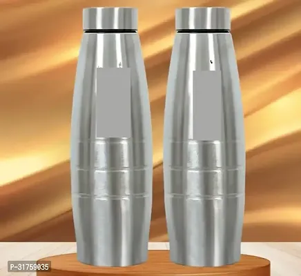 Stainless Steel Fridge Water Bottle Refrigerator Bottle Thunder 750 MLPack of 2-thumb0