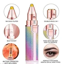 Rechargable 2 in 1 Skincare Hair Remover Epilator  Eyebrow Trimmer Machine for Women Face, Upper Lip, Chin, Eyebrow Flawless/Blawless Trimmer With USB Charge (Color = Rainbow)-thumb3