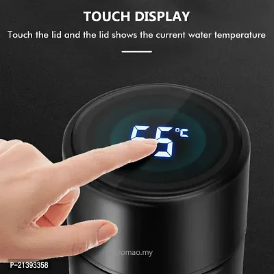 Bottle Temperature Display Indicator Insulated Stainless Steel Smart Water Bottle,Double Wall Vacuum Intelligent Cup,Perfect for Hot and Cold Drinks,500ml (Black)-thumb2