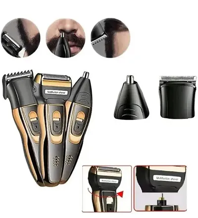 3 in1 Multifunctional 595 Hair Clipper Shaver Nose Trimmer Trimmer 60 min Runtime 1 Length Settings  (Multicolor)