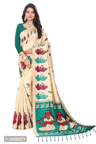 Beautiful Polycotton Printed Women Saree without Blouse piece-thumb0