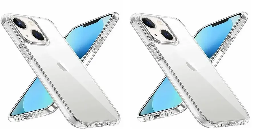 Stylish Transparent Shockproof Protective Phone Soft Silicone Slim Cover for iPhone 13 Mini Transparent Pack of 2