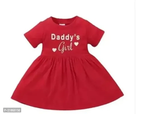 Beautiful Red Crepe Printed Frocks For Girls-thumb0