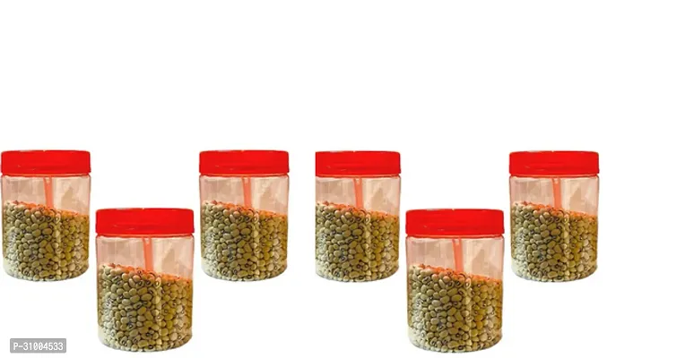 Grip Magic Plastic Pet Storage Jar and Container with Spoon Set of 6 - 500 Ml