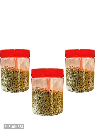 Grip Magic Plastic Pet Storage Jar and Container with Spoon Set of 3 500 ml