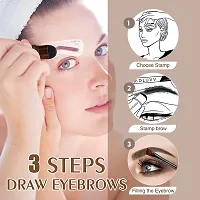 HUDA GIRL BEAUTY Eyebrow Stamp Stencil Kit, One Step Brow Stamp Makeup Powder, 3Piece Reusable Eyebrow Stencils Shape Thicker and Fuller Brows, Waterproof Long Lasting (Black)-thumb1