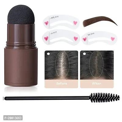 HUDA GIRL Natural Hairline Powder, Hair Shading Sponge Pen, Hairline Shadow Powder Stick, Quick Root Touch-Up, Waterproof Hair Root Concealer For Thinning Hair. Pair (Brown)