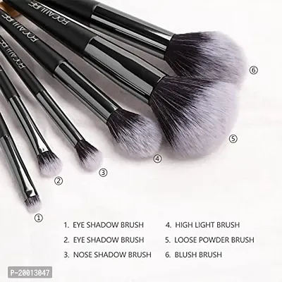 FOCALLURE Professional 6 Pieces Makeup Brushes - Blush, Highlighter, Smudge, Eyeshadow, Angled Blending Brush Set-thumb3